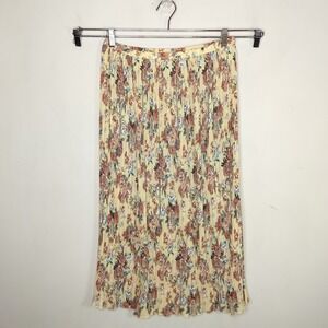 JH Collectibles Floral Pleated Maxi Skirt Vintage Pull On Cottage